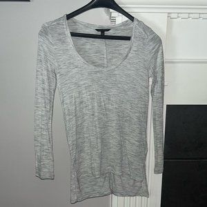 Grey and White Long-Sleeve